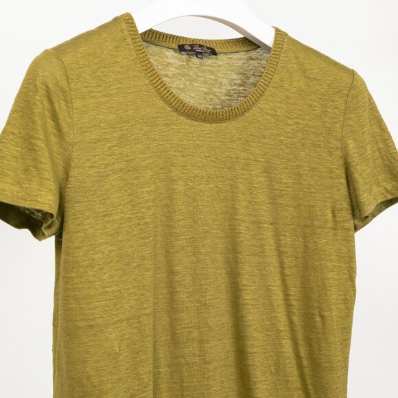 Loro Piana Green Linen Short-Sleeve T-Shirt - Picture 3 of 8